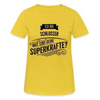 Schlosser - Frauen T-Shirt atmungsaktiv - Sonnengelb - Vorne - AI Model Female 172 dark (172cm)
