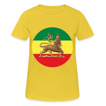 Lion of Judah - Ethiopia Reggae Roots Rastafari - Women's Breathable T-Shirt - sunshine - Front - AI Model Female 172 dark (172cm)