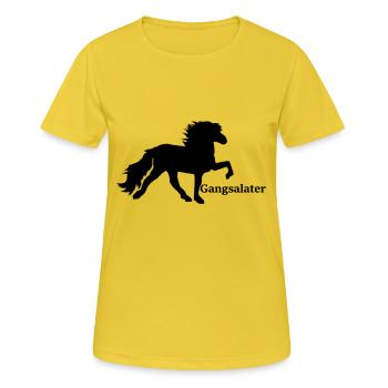 Gangsalater schwarz - Frauen T-Shirt atmungsaktiv - Sonnengelb - Vorne - AI Model Female 172 dark (172cm)