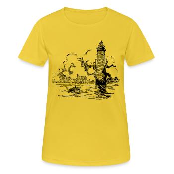 leuchtturm lighthouse coast kueste ocean sea meer8 - Frauen T-Shirt atmungsaktiv - Sonnengelb - Vorne - AI Model Female 172 dark (172cm)