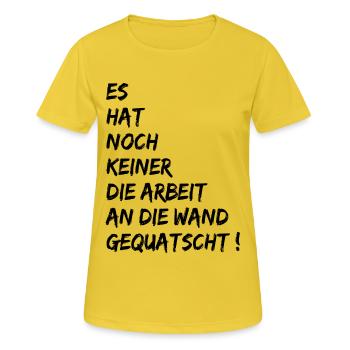travailler paresseux artisan bavard baloney - T-shirt respirant Femme - jaune soleil - Devant - AI Model Female 172 dark (172cm)