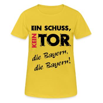 Un tir un but, Bayern - T-shirt respirant Femme - jaune soleil - Devant - AI Model Female 172 dark (172cm)