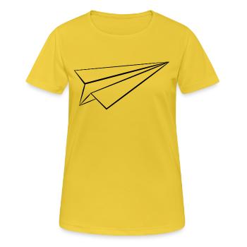 Avion en avion Heißluftballon ba de l'air - T-shirt respirant Femme - jaune soleil - Devant - AI Model Female 172 dark (172cm)