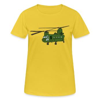 Hubschrauber - Frauen T-Shirt atmungsaktiv - Sonnengelb - Vorne - AI Model Female 172 dark (172cm)