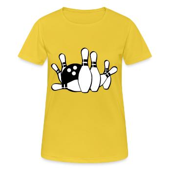 bowling - T-shirt respirant Femme - jaune soleil - Devant - AI Model Female 172 dark (172cm)