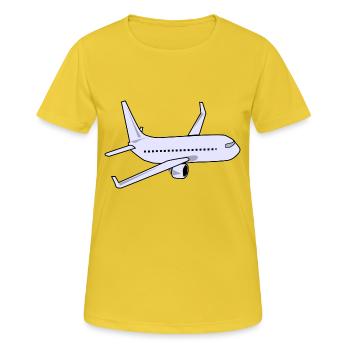 Avion en avion Heißluftballon ba de l'air - T-shirt respirant Femme - jaune soleil - Devant - AI Model Female 172 dark (172cm)