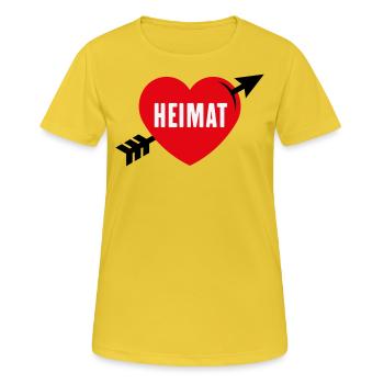 Heimatliebe (Heimat, Heimatland, Heimatstadt / 3C) - Frauen T-Shirt atmungsaktiv - Sonnengelb - Vorne - AI Model Female 172 dark (172cm)