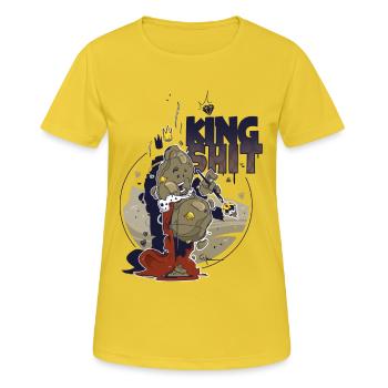 King Shit - T-shirt respirant Femme - jaune soleil - Devant - AI Model Female 172 dark (172cm)