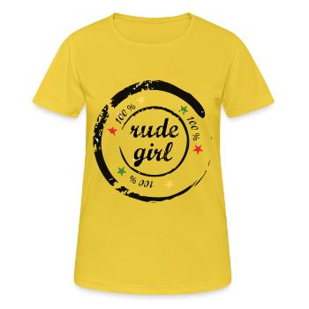 rudegirl - T-shirt respirant Femme - jaune soleil - Devant - AI Model Female 172 dark (172cm)
