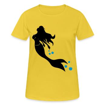 Meerjungfrau - Frauen T-Shirt atmungsaktiv - Sonnengelb - Vorne - AI Model Female 172 dark (172cm)