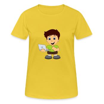 Computer Nerd Internet - Frauen T-Shirt atmungsaktiv - Sonnengelb - Vorne - AI Model Female 172 dark (172cm)