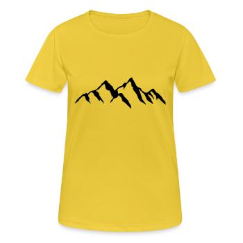 Beautiful mountains with shade for mountaineers hikers - Women's Breathable T-Shirt - sunshine - Front - AI Model Female 172 dark (172cm)