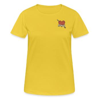 True Love - Wahre Liebe - Frauen T-Shirt atmungsaktiv - Sonnengelb - Vorne - AI Model Female 172 dark (172cm)