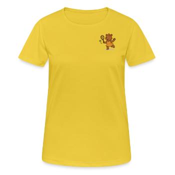 Tennis Bärin - Frauen T-Shirt atmungsaktiv - Sonnengelb - Vorne - AI Model Female 172 dark (172cm)