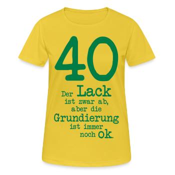 vierzigster Geburtstag - Frauen T-Shirt atmungsaktiv - Sonnengelb - Vorne - AI Model Female 172 dark (172cm)