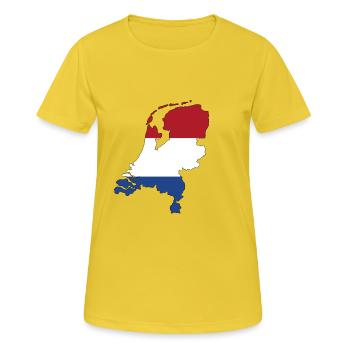 Pays-Bas - T-shirt respirant Femme - jaune soleil - Devant - AI Model Female 172 dark (172cm)