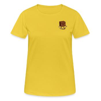 Brownie heureux - T-shirt respirant Femme - jaune soleil - Devant - AI Model Female 172 dark (172cm)