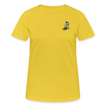 Astronaute tondant la pelouse - T-shirt respirant Femme - jaune soleil - Devant - AI Model Female 172 dark (172cm)