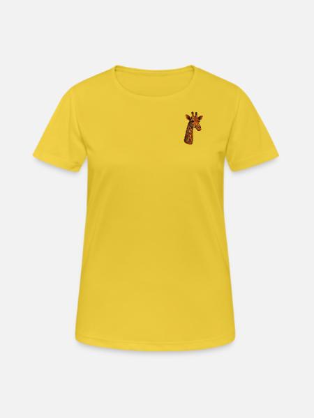 Giraffe - Frauen T-Shirt atmungsaktiv - Sonnengelb