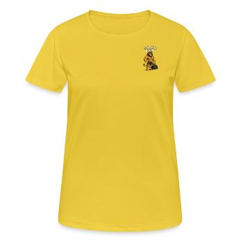 GO TO THE GYM - Frauen T-Shirt atmungsaktiv - Sonnengelb - Vorne - AI Model Female 172 dark (172cm)