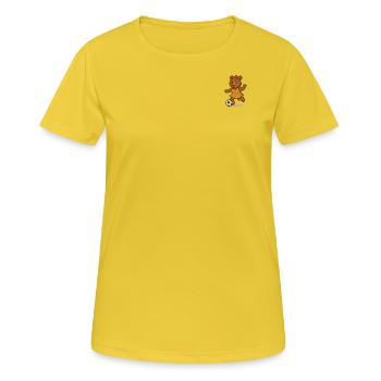 Ours de football - T-shirt respirant Femme - jaune soleil - Devant - AI Model Female 172 dark (172cm)