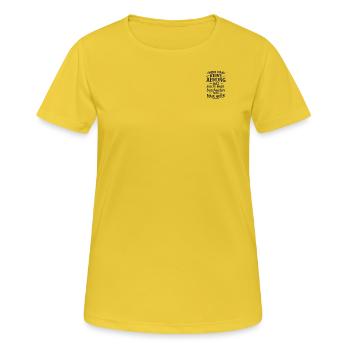 Weisheit - Frauen T-Shirt atmungsaktiv - Sonnengelb - Vorne - AI Model Female 172 dark (172cm)