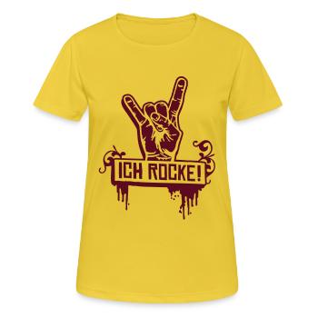 Je Rocke - T-shirt respirant Femme - jaune soleil - Devant - AI Model Female 172 dark (172cm)