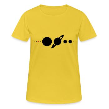 Sonnensystem* - Frauen T-Shirt atmungsaktiv - Sonnengelb - Vorne - AI Model Female 172 dark (172cm)