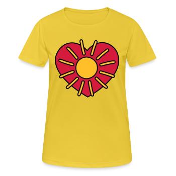 Soleil Soleil - sunshine - soleil - T-shirt respirant Femme - jaune soleil - Devant - AI Model Female 172 dark (172cm)