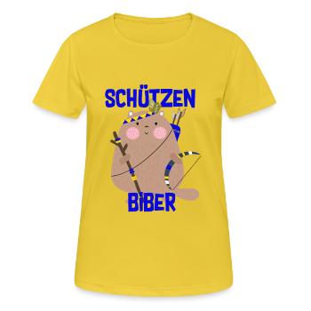Schützenfest Biber Biberach Biberacher Schützen - Frauen T-Shirt atmungsaktiv - Sonnengelb - Vorne - AI Model Female 172 dark (172cm)