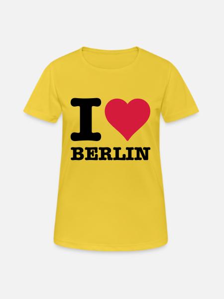 IloveBerlin - Frauen T-Shirt atmungsaktiv - Sonnengelb
