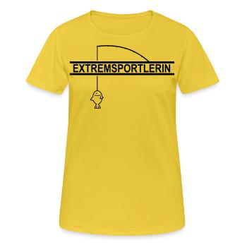 Angel Extremsportlerin - Frauen T-Shirt atmungsaktiv - Sonnengelb - Vorne - AI Model Female 172 dark (172cm)