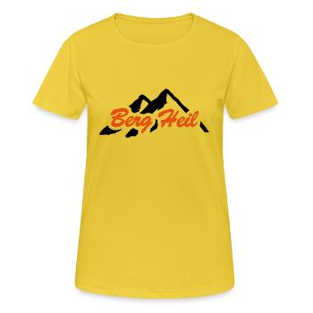 Berg Heil - Frauen T-Shirt atmungsaktiv - Sonnengelb - Vorne - AI Model Female 172 dark (172cm)
