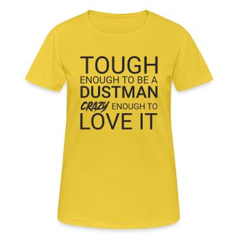 Dustman Crazy - Frauen T-Shirt atmungsaktiv - Sonnengelb - Vorne - AI Model Female 172 dark (172cm)