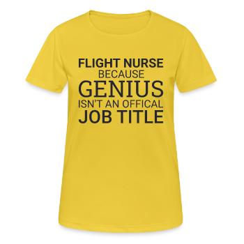 Infirmière de vol Genius Air Rescue - T-shirt respirant Femme - jaune soleil - Devant - AI Model Female 172 dark (172cm)