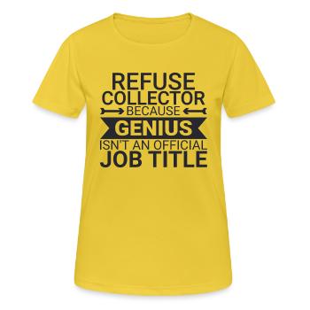 Refuse collector Genius - Frauen T-Shirt atmungsaktiv - Sonnengelb - Vorne - AI Model Female 172 dark (172cm)