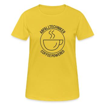 Technicien des déchets Café - T-shirt respirant Femme - jaune soleil - Devant - AI Model Female 172 dark (172cm)