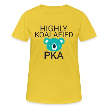 Pharmacie PKA Koalafied - T-shirt respirant Femme - jaune soleil - Devant - AI Model Female 172 dark (172cm)