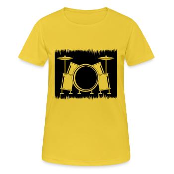 Schlagzeug Schlagzeuger Geschenke - Frauen T-Shirt atmungsaktiv - Sonnengelb - Vorne - AI Model Female 172 dark (172cm)