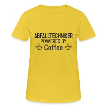 Technicien des déchets alimenté par le café - T-shirt respirant Femme - jaune soleil - Devant - AI Model Female 172 dark (172cm)