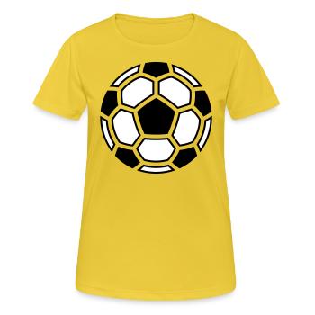 Football Mosaic (Ball Logo Symbol Pictogram / 2C) - Women's Breathable T-Shirt - sunshine - Front - AI Model Female 172 dark (172cm)