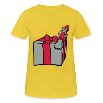 L’oie éclate de cadeau - T-shirt respirant Femme - jaune soleil - Devant - AI Model Female 172 dark (172cm)