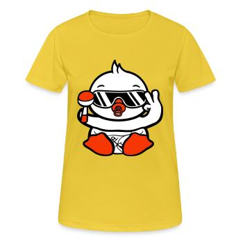 oiseau bébé enfant hochet couche lunettes de soleil paix - T-shirt respirant Femme - jaune soleil - Devant - AI Model Female 172 dark (172cm)