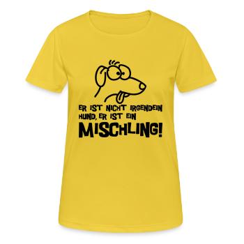 Mischling - Frauen T-Shirt atmungsaktiv - Sonnengelb - Vorne - AI Model Female 172 dark (172cm)