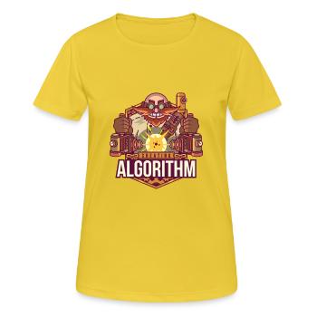 Algorithme logiciel - T-shirt respirant Femme - jaune soleil - Devant - AI Model Female 172 dark (172cm)
