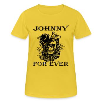 Johnny for ever - T-shirt respirant Femme - jaune soleil - Devant - AI Model Female 172 dark (172cm)