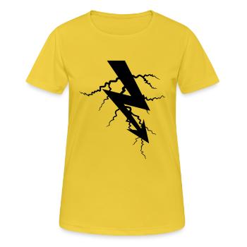 charge symbole électrique flash énergie puissance - T-shirt respirant Femme - jaune soleil - Devant - AI Model Female 172 dark (172cm)