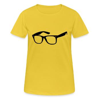 Brille - Frauen T-Shirt atmungsaktiv - Sonnengelb - Vorne - AI Model Female 172 dark (172cm)
