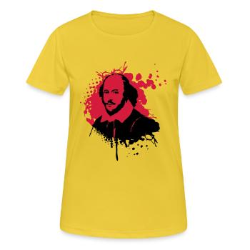 shakespeare-splat2 - Frauen T-Shirt atmungsaktiv - Sonnengelb - Vorne - AI Model Female 172 dark (172cm)