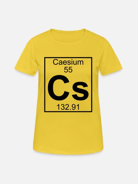 Element 055 - Cs (caesium) - Full - Frauen T-Shirt atmungsaktiv - Sonnengelb